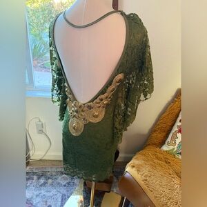 Sentimental NY by Sam Hourani Green Lace Dress